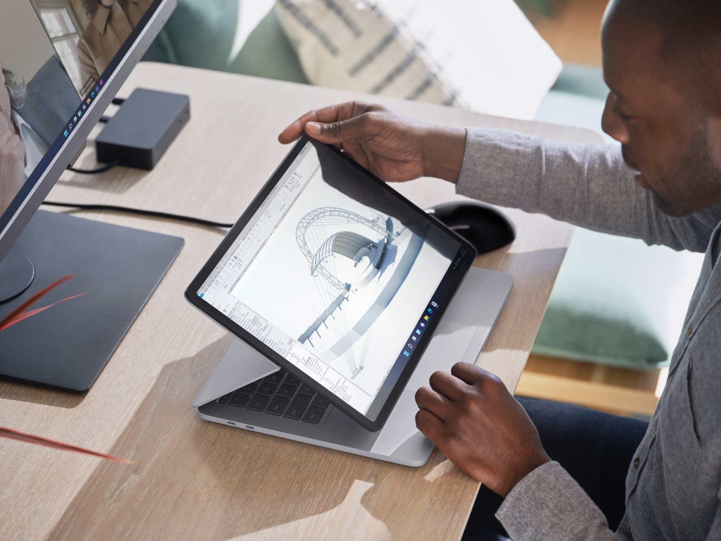 Surface Laptop studio being used