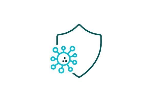 image depicting a shield with a virus molecule, symbolizing protection and relevant to health-related topics