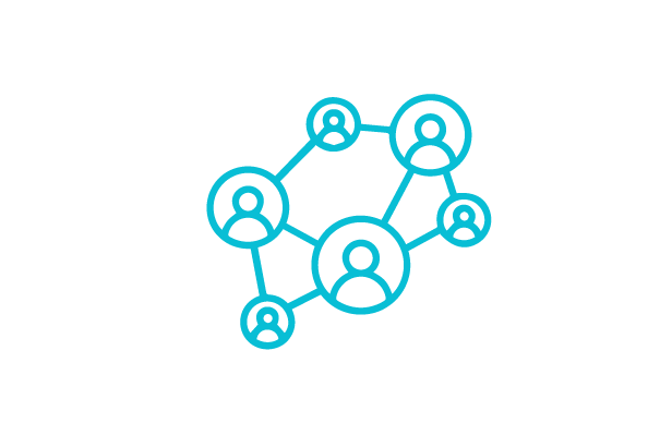 symbol referring to a network of people, shows how people are linked with each other